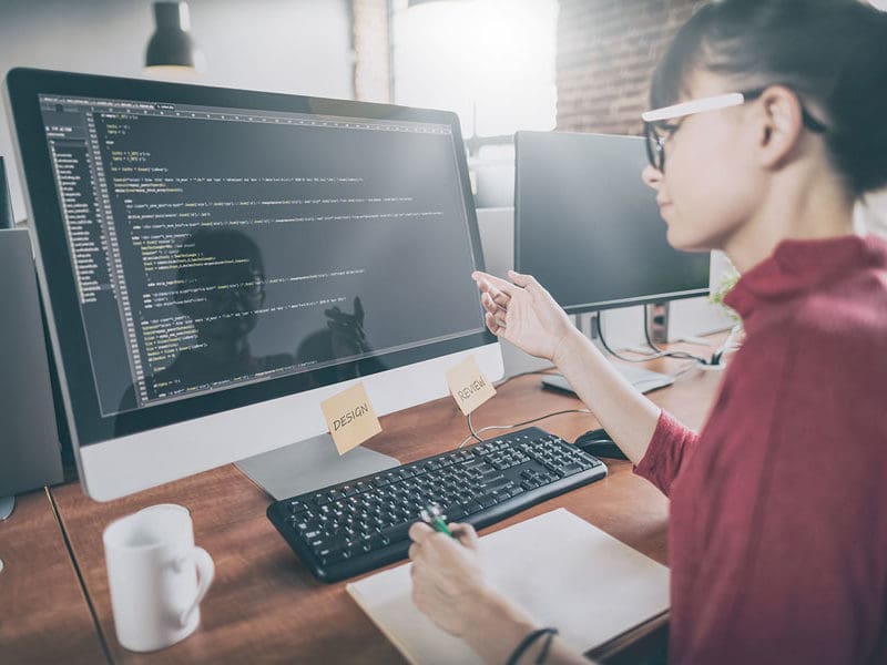 Lady doing website development