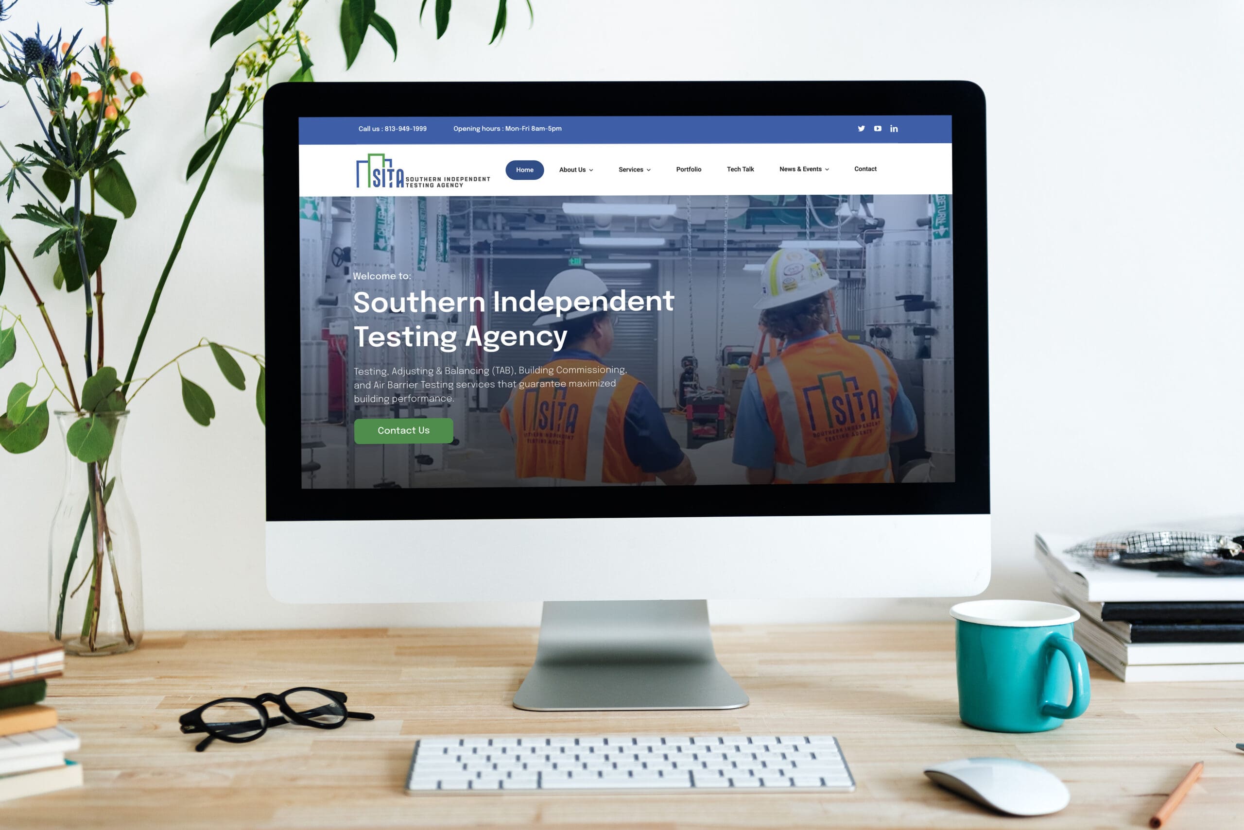 Southern Independant Testing Agency's Website on a screen
