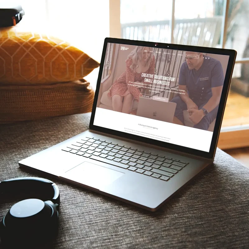 Laptop displaying a professional website highlighting logistics website development and seo for logistics