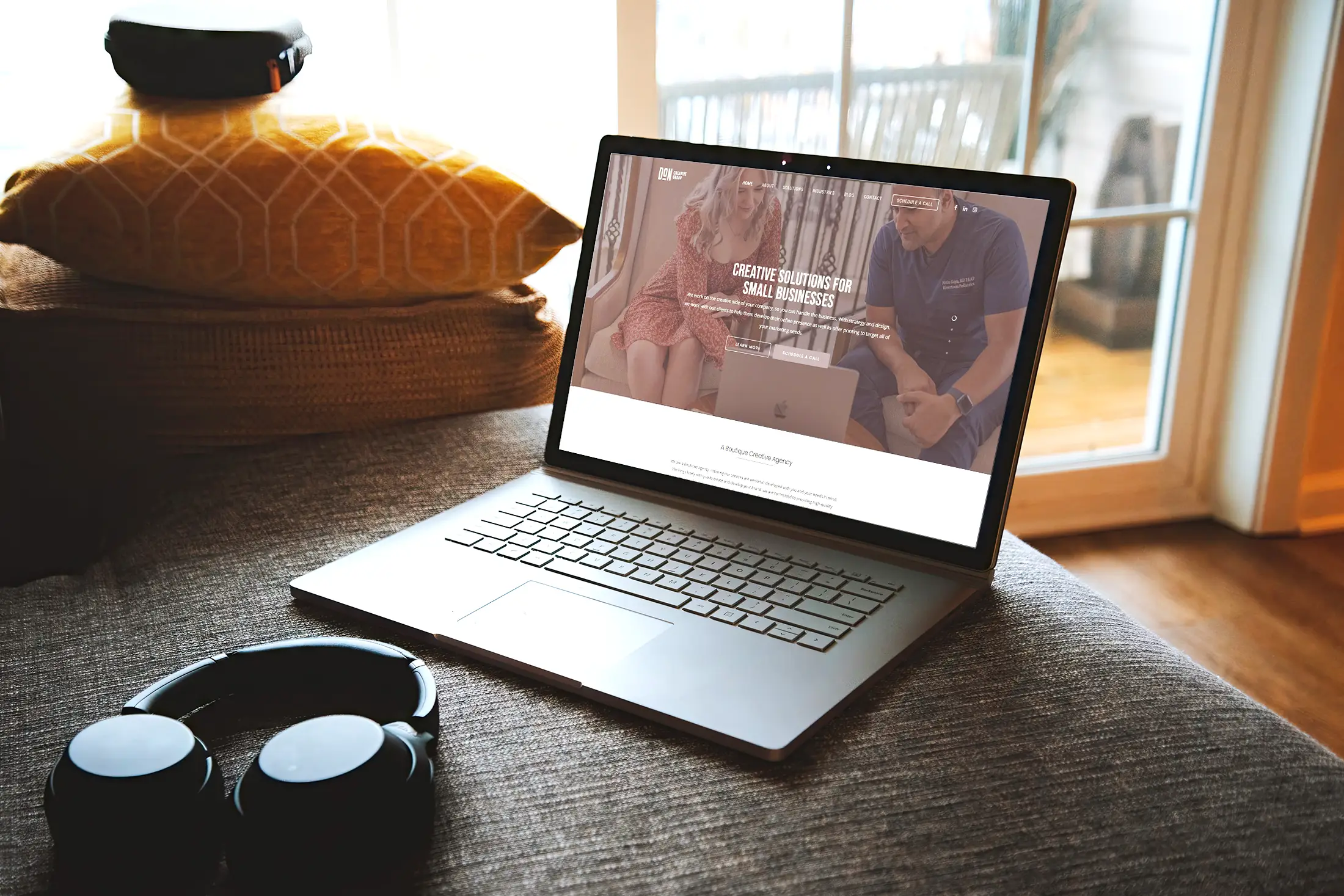 Laptop displaying a professional website highlighting logistics website development and seo for logistics