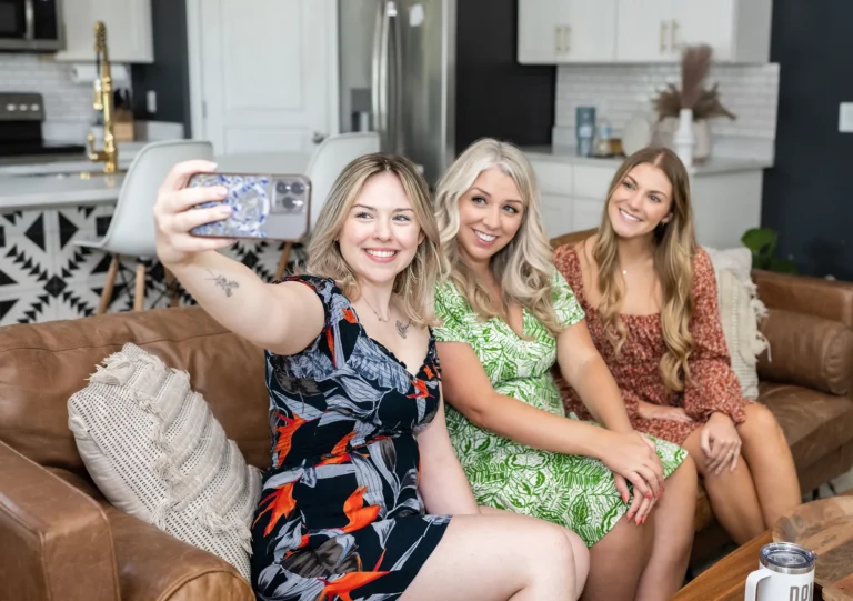 Team creating engaging social media content using transportation tags for social media posts during a branded photoshoot