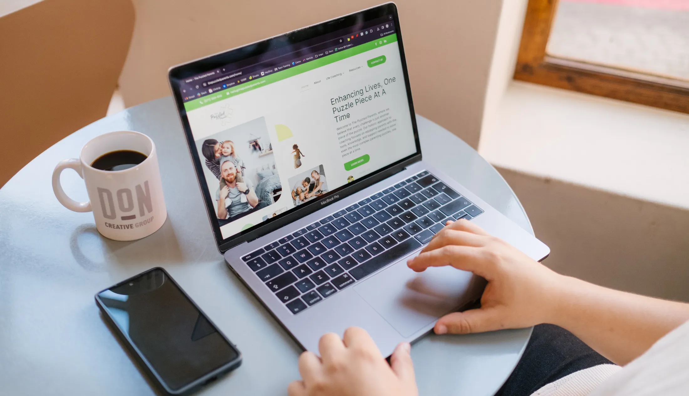 Logistics website development displayed on a laptop during live website review and optimization